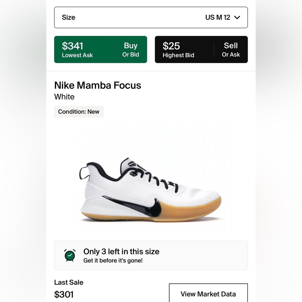 Nike mamba focus size 12